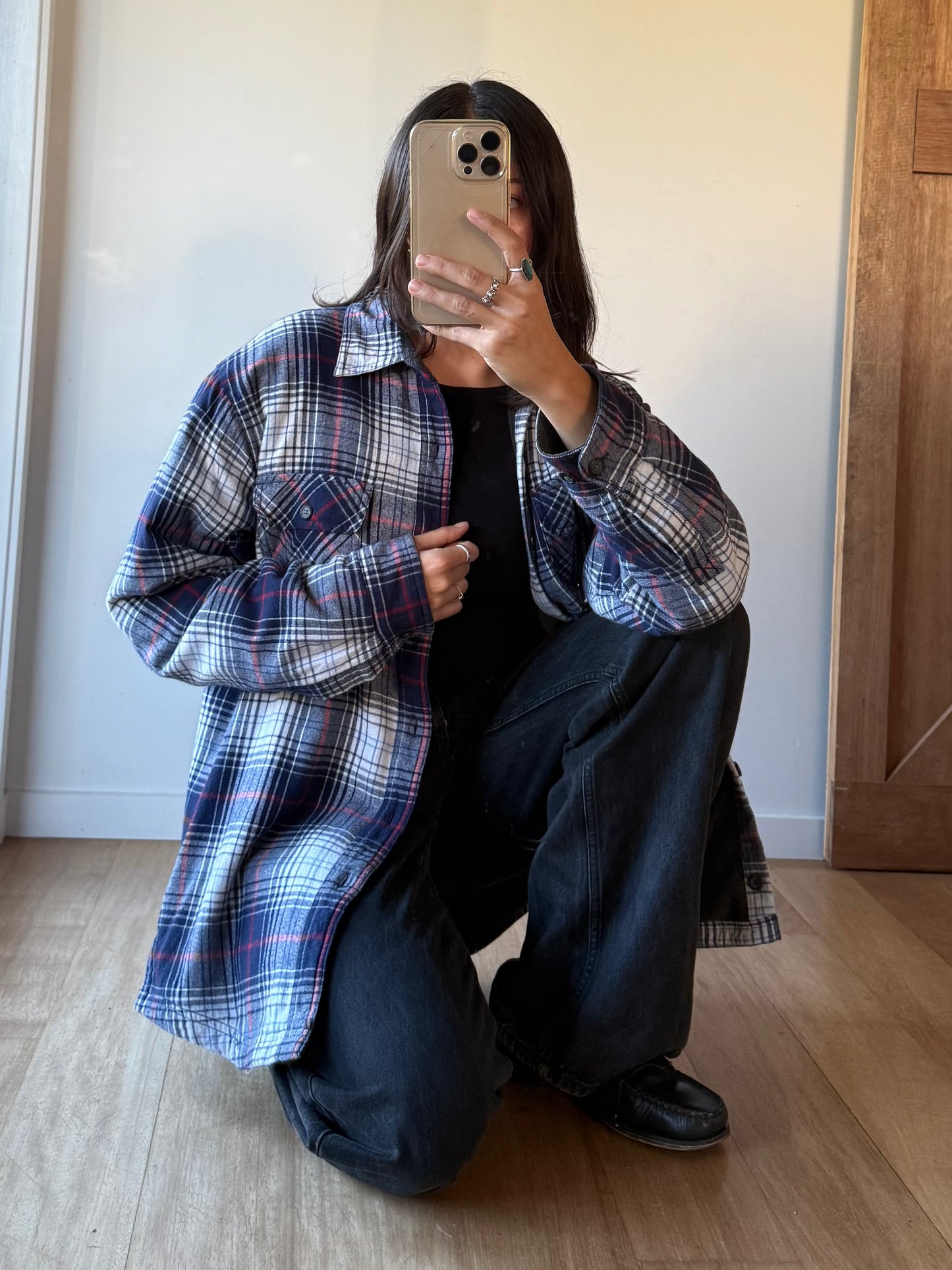 Plaid cotton shirt jacket
