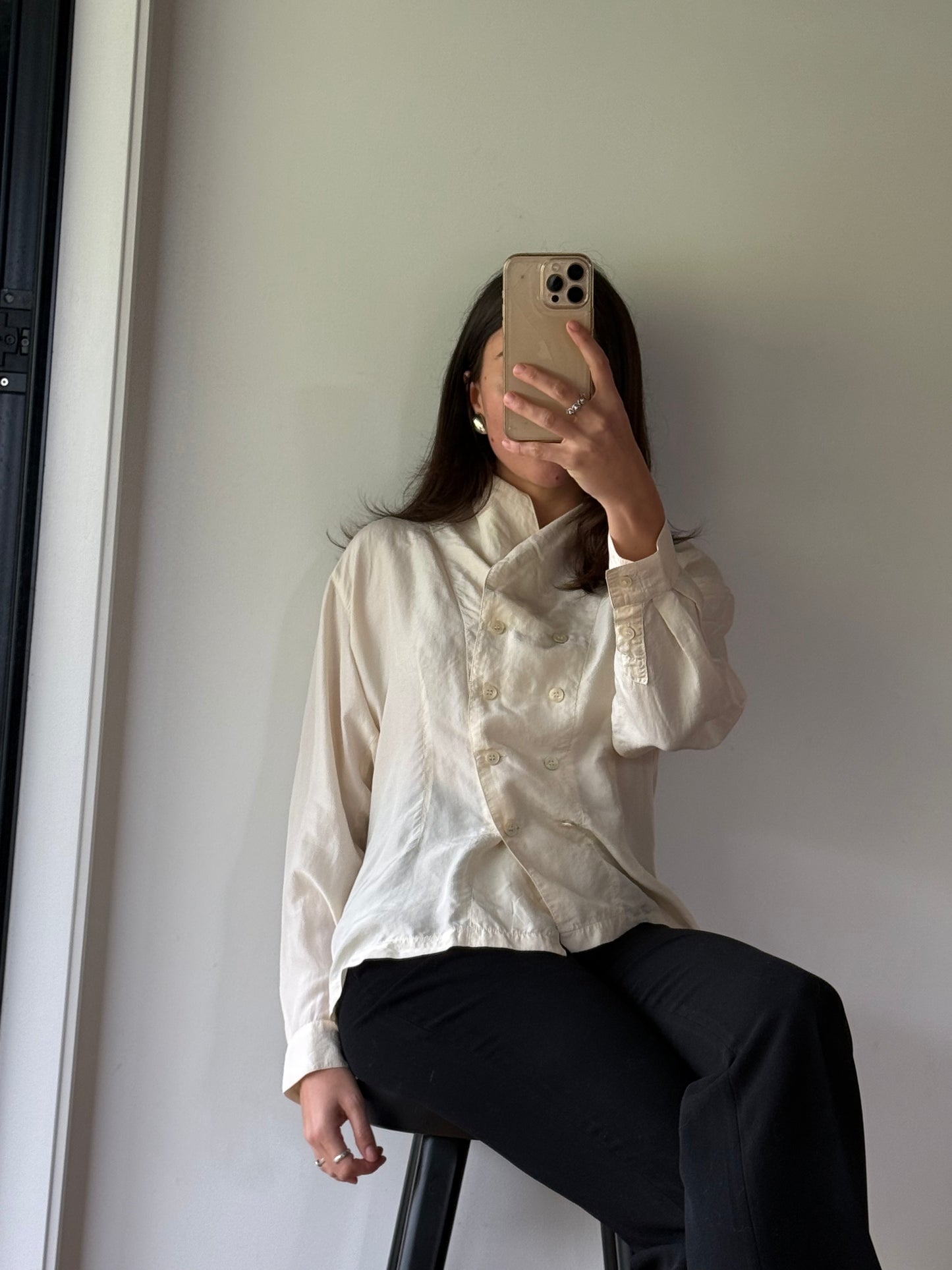 Vintage Max silk blouse, made in Aotearoa