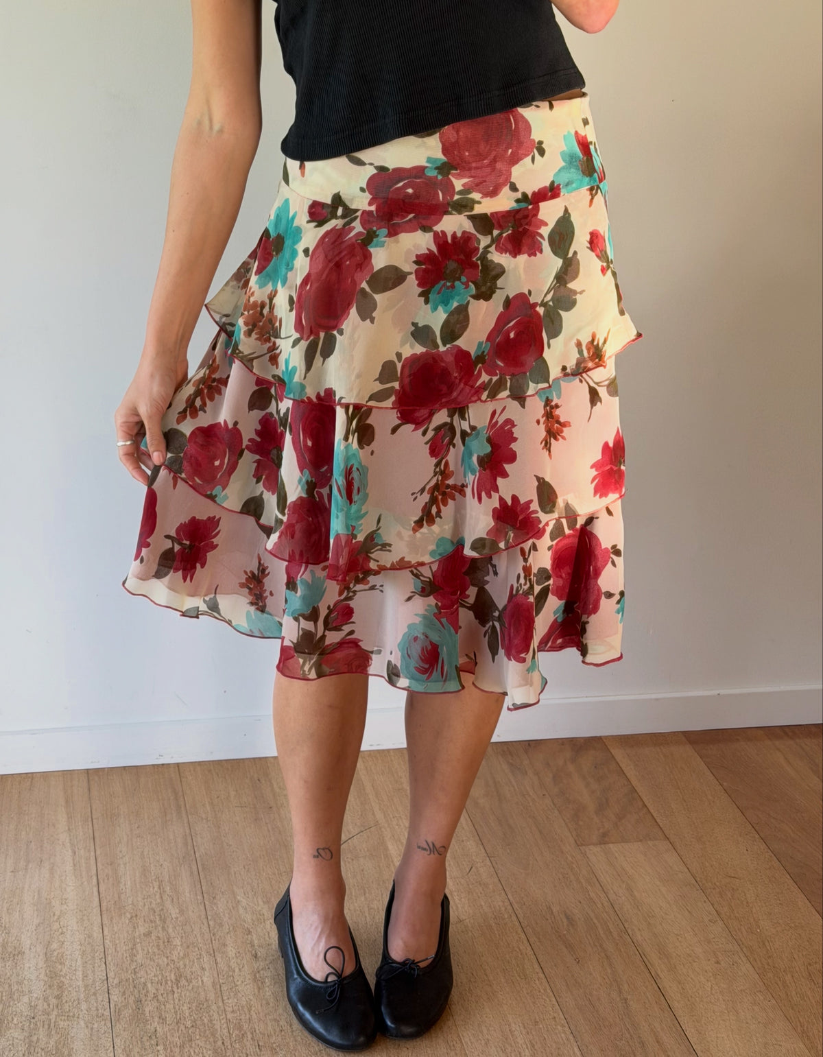 Floral midi skirt by Joanna Morgan
