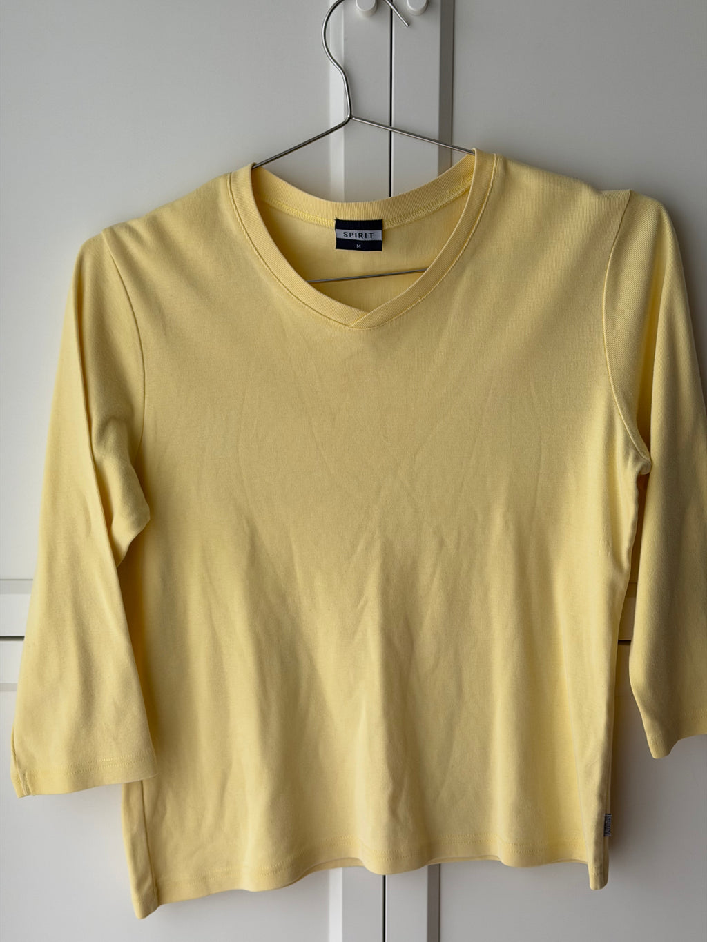 Butter yellow v neck cotton top
