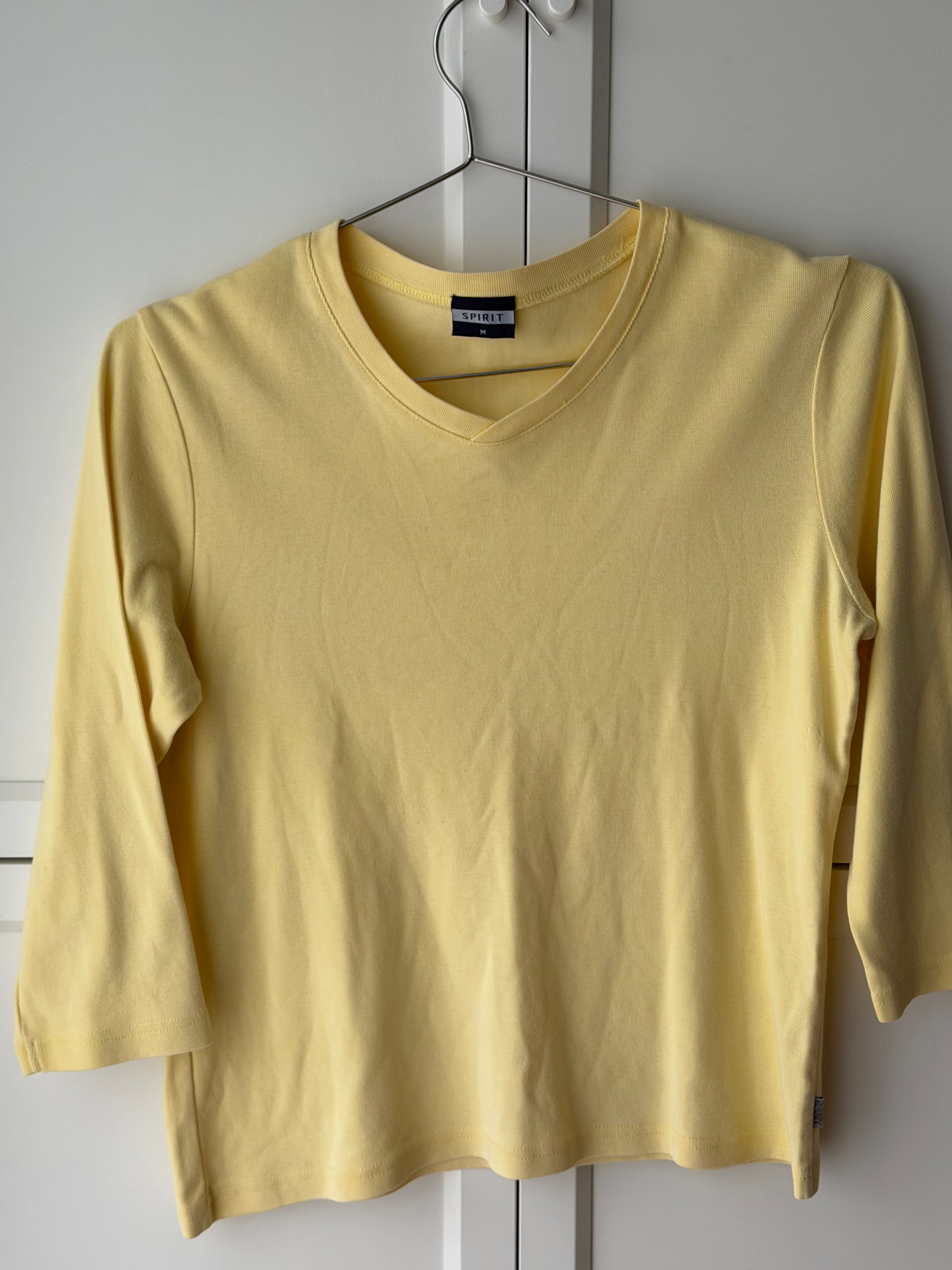 Butter yellow v neck cotton top