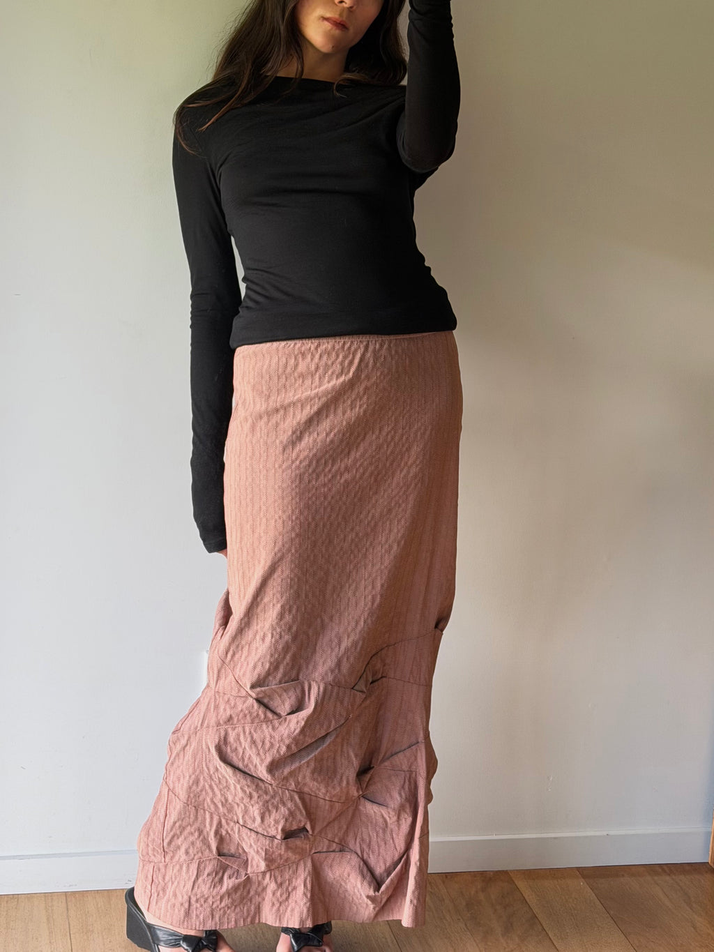Dusty Rose skirt by Baker Street, made in Aotearoa