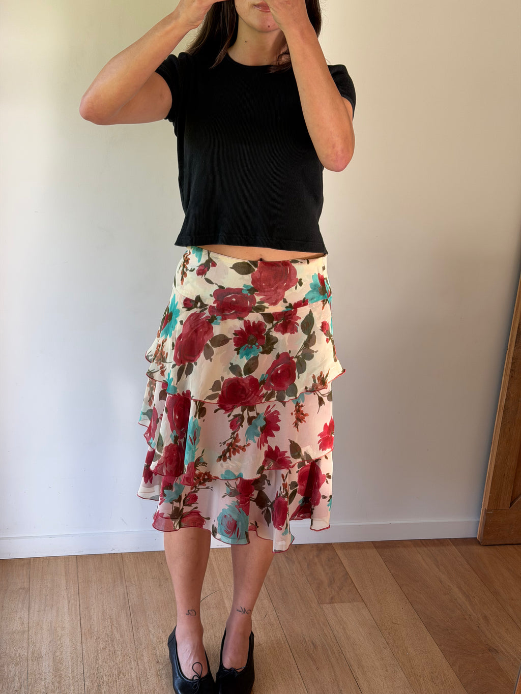 Floral midi skirt by Joanna Morgan
