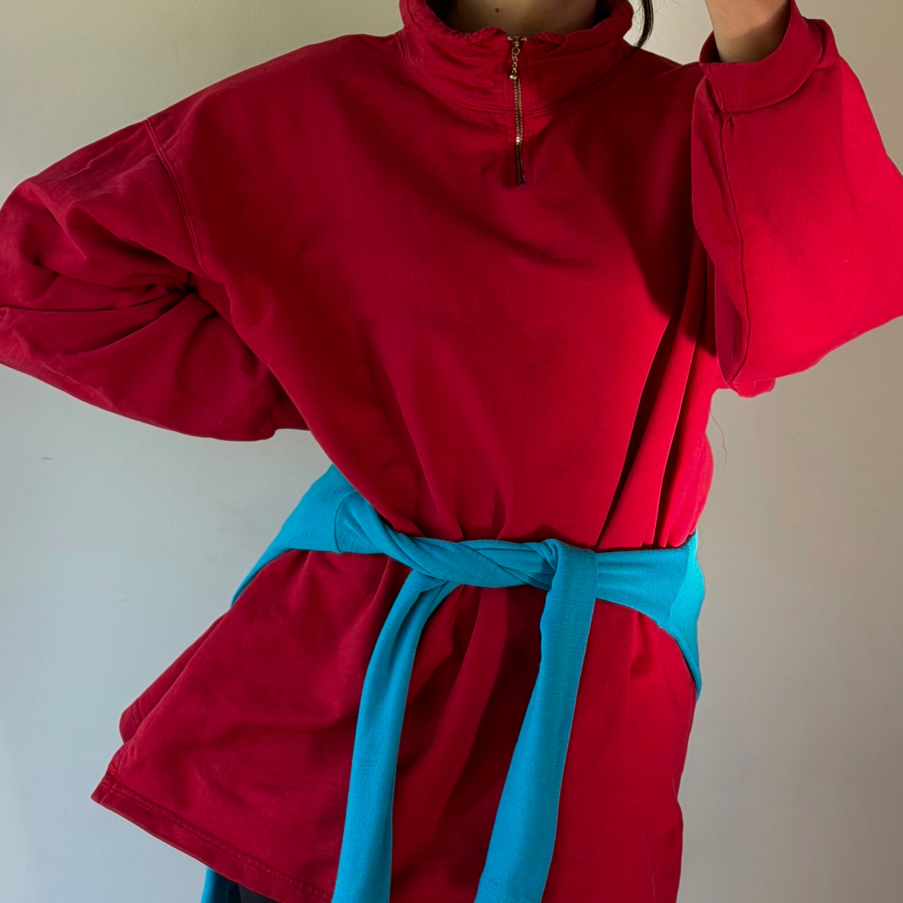 Vintage red cotton sweater by Survival