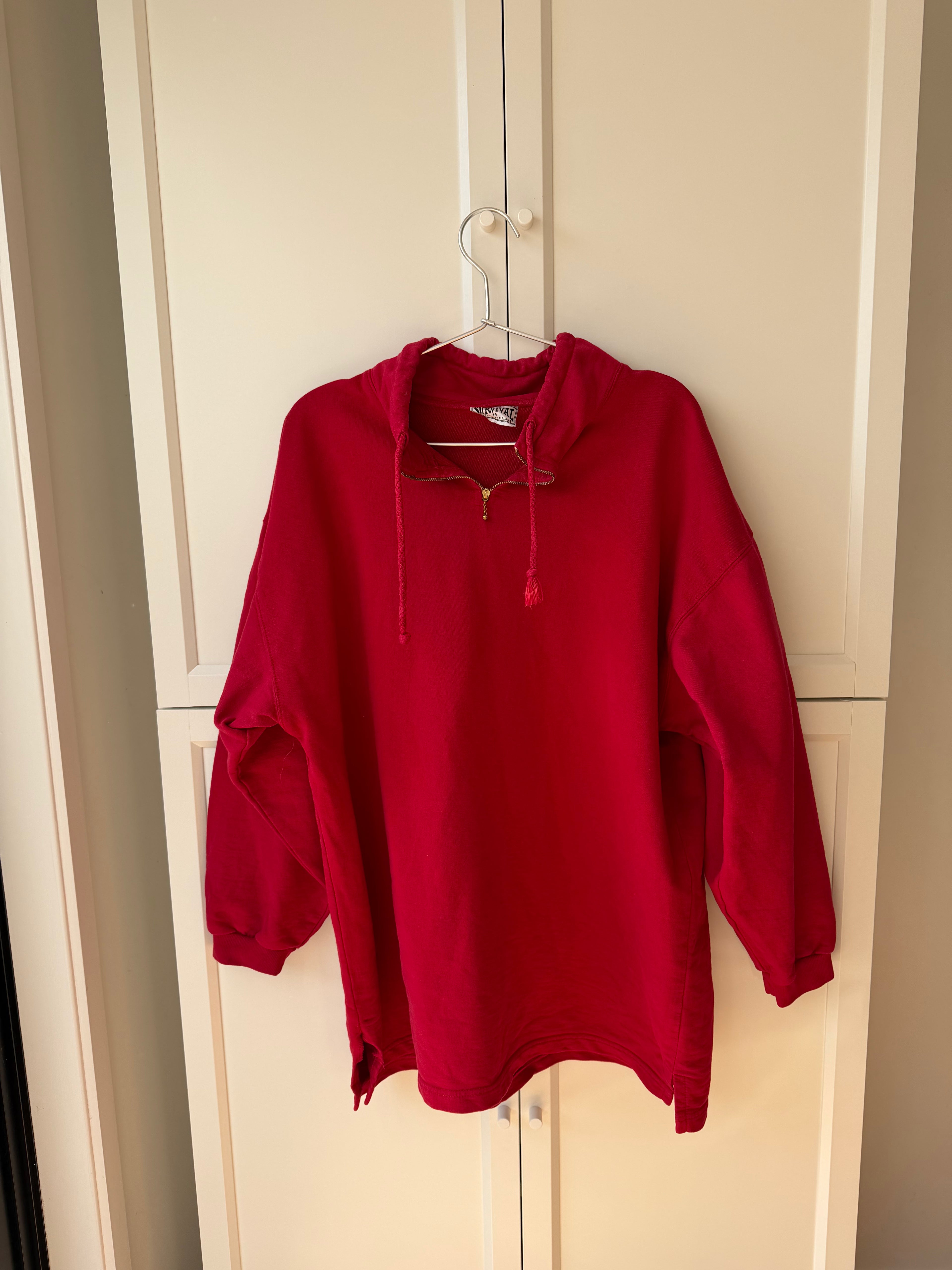 Vintage red cotton sweater by Survival