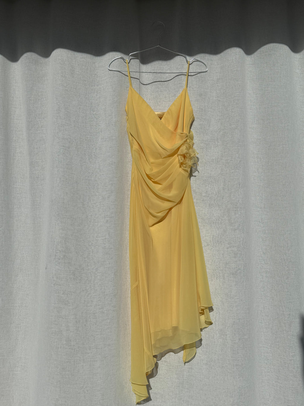Buttery yellow y2k vintage dress, made in Aus