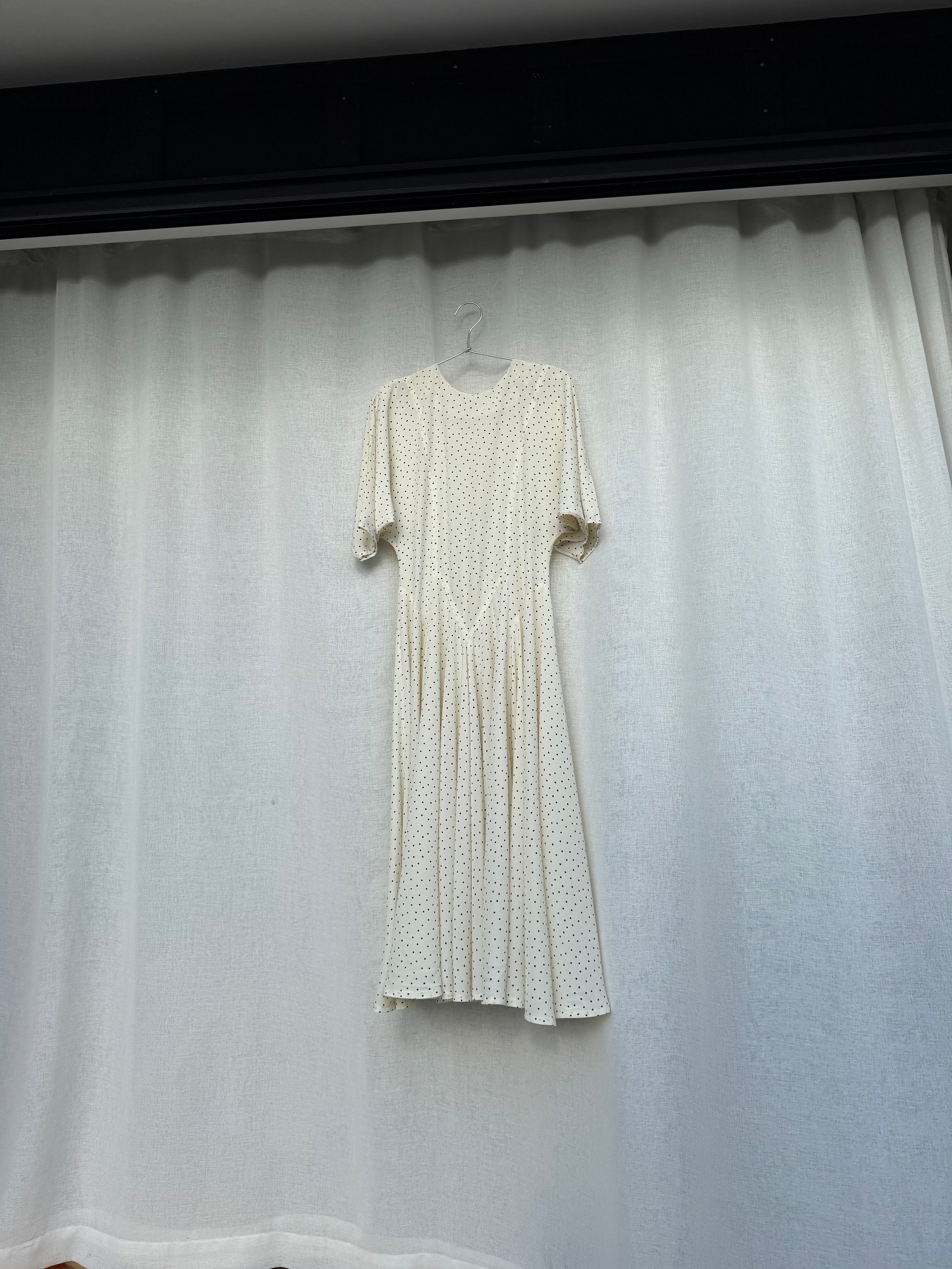 Vintage cream polka dot dress