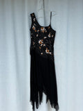 Sequin gown with hanky hem