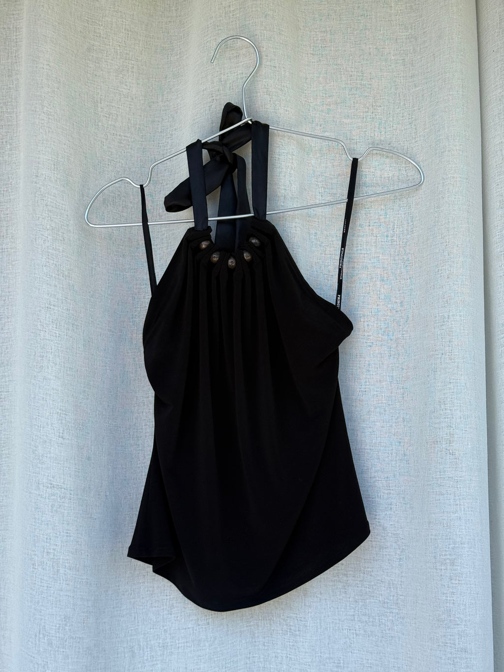 Black halter neck top