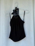 Black halter neck top