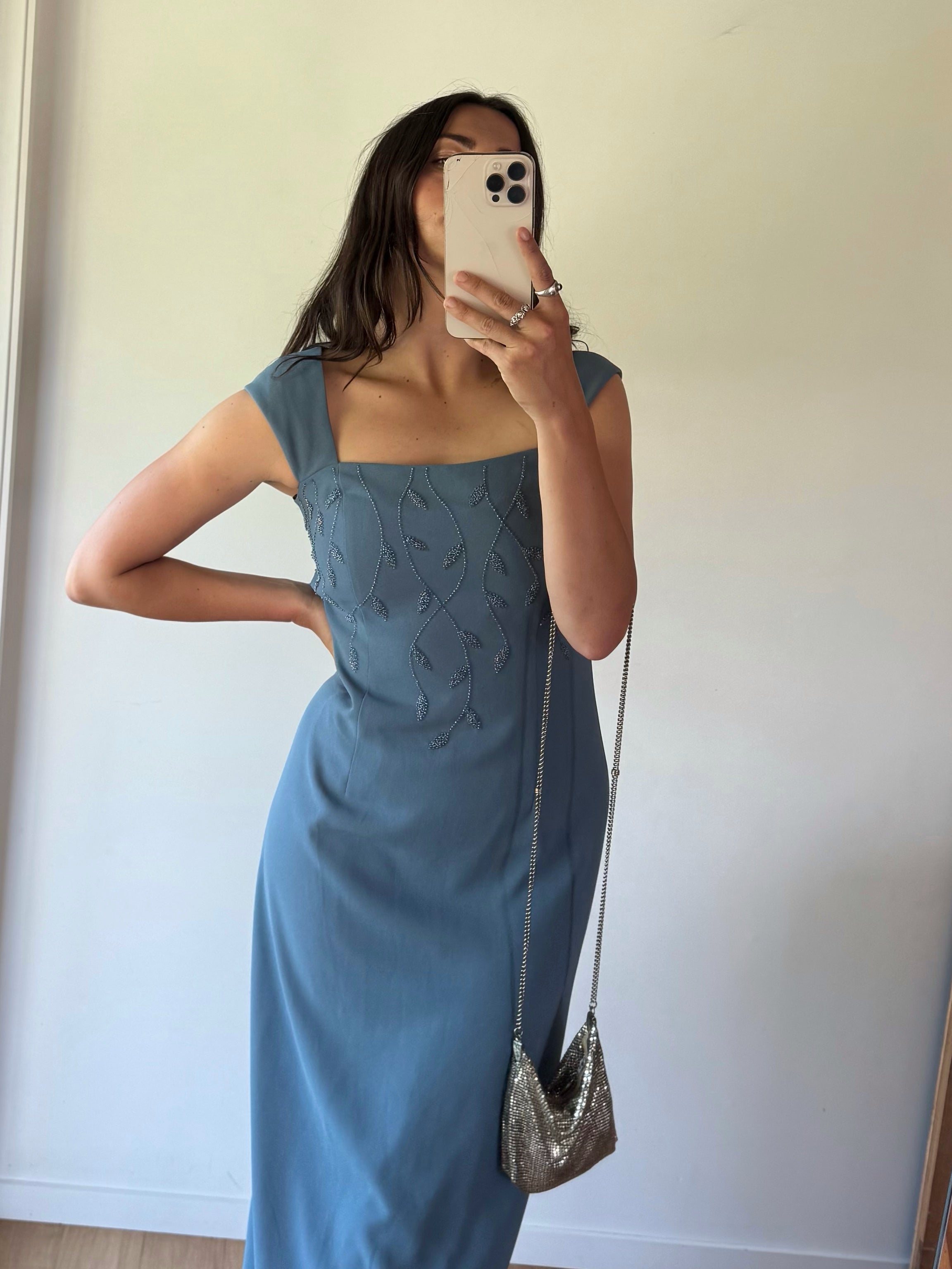 Vintage blue gown, made in Australia