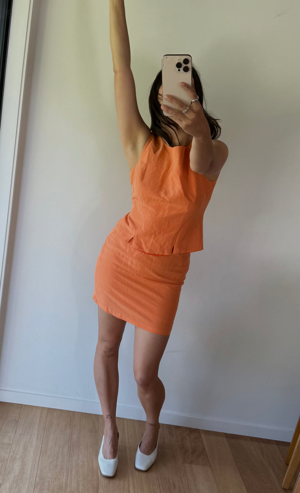 Vintage silk and linen blend set, made in Aotearoa