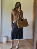 Vintage Joanna Morgan skirt, grey with stripes