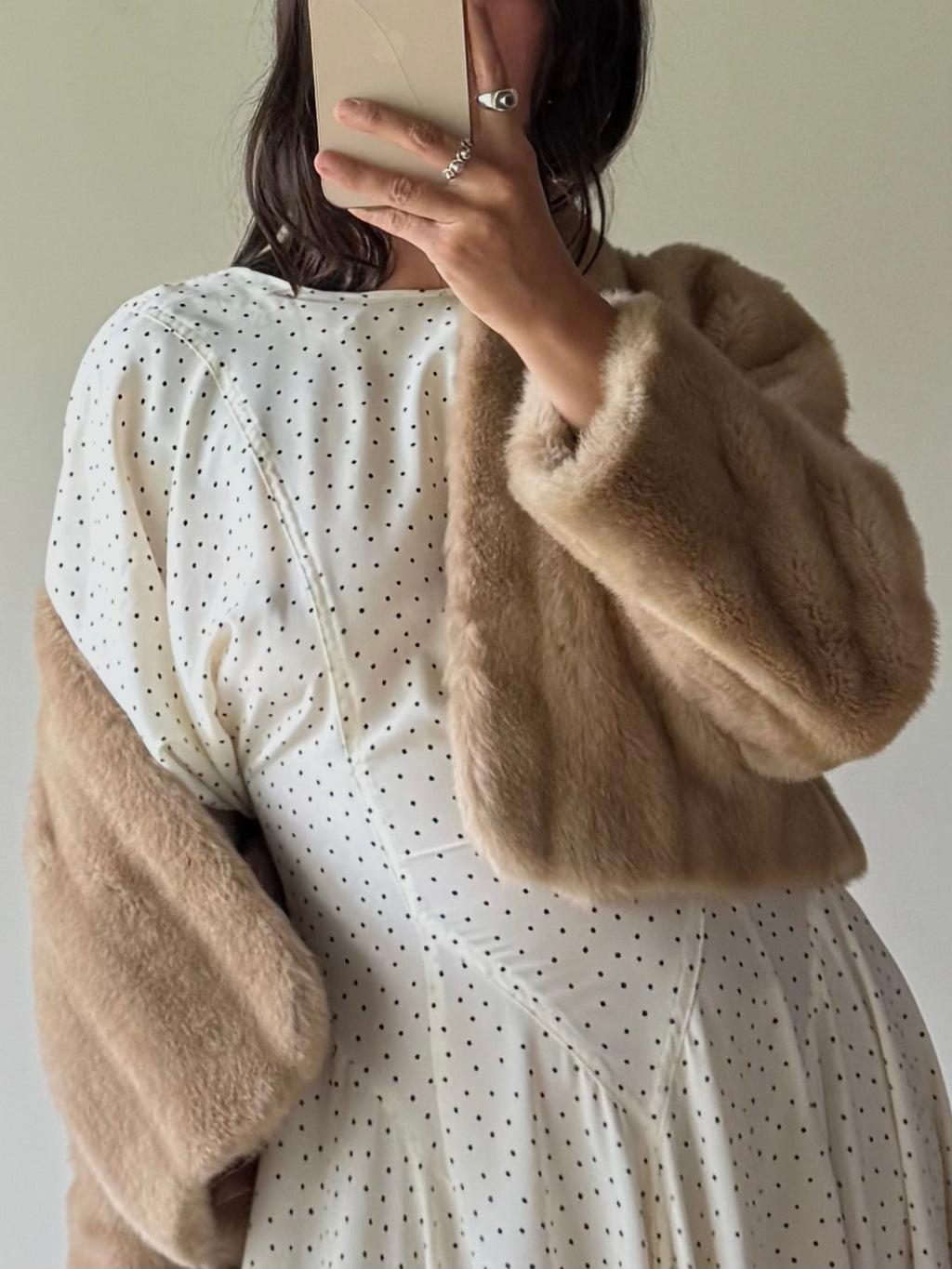 Vintage faux fur cropped jacket