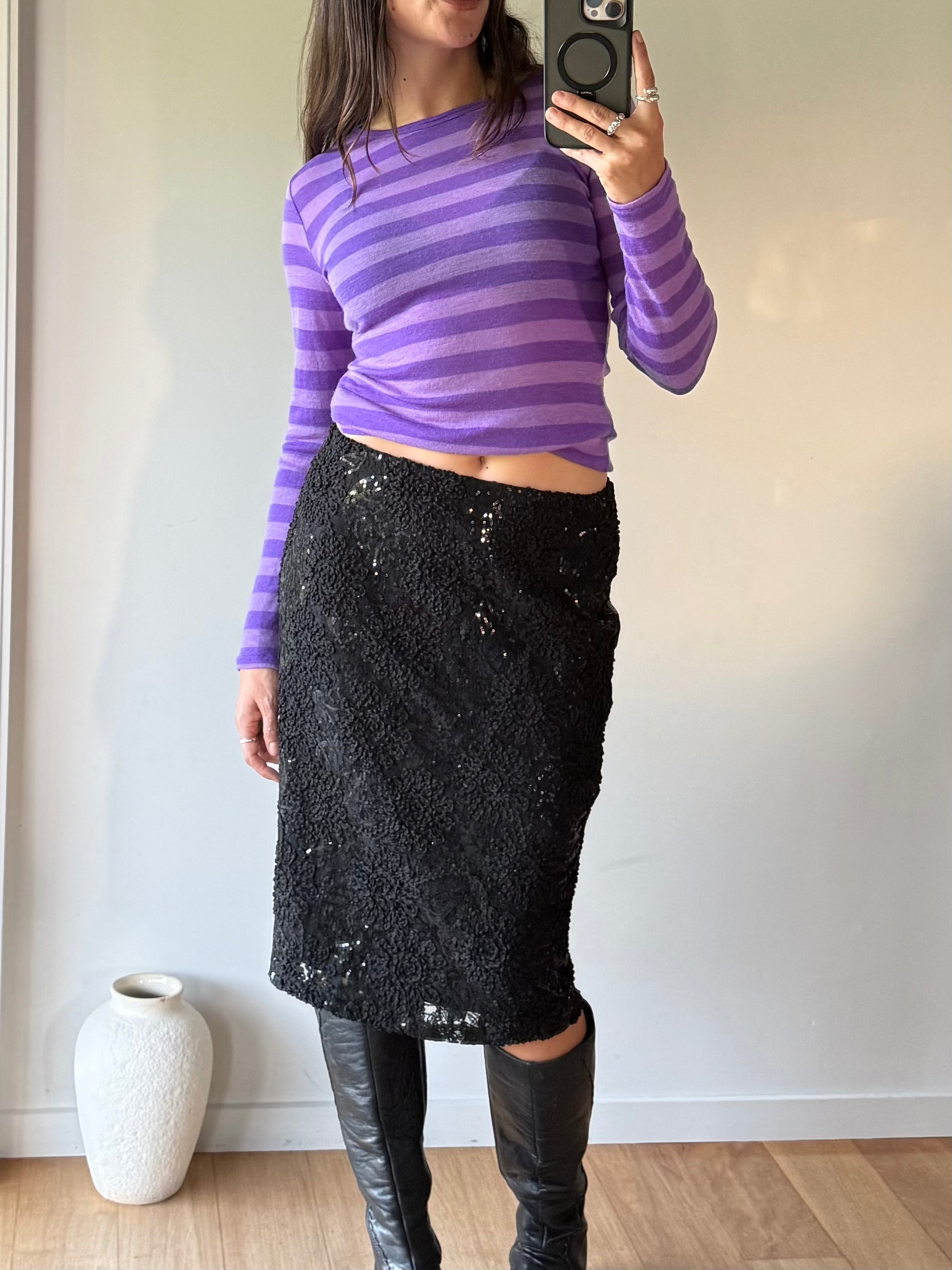 Black lacey sequin skirt by Jean Jones