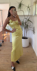 Vintage yellow evening gown, made in Aotearoa