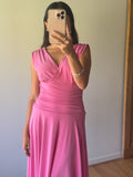 Vintage pink dress, made in Aotearoa