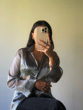 Vintage sheer button up, made in Aotearoa
