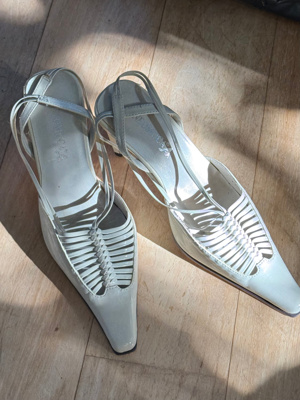 Cream slingback heels