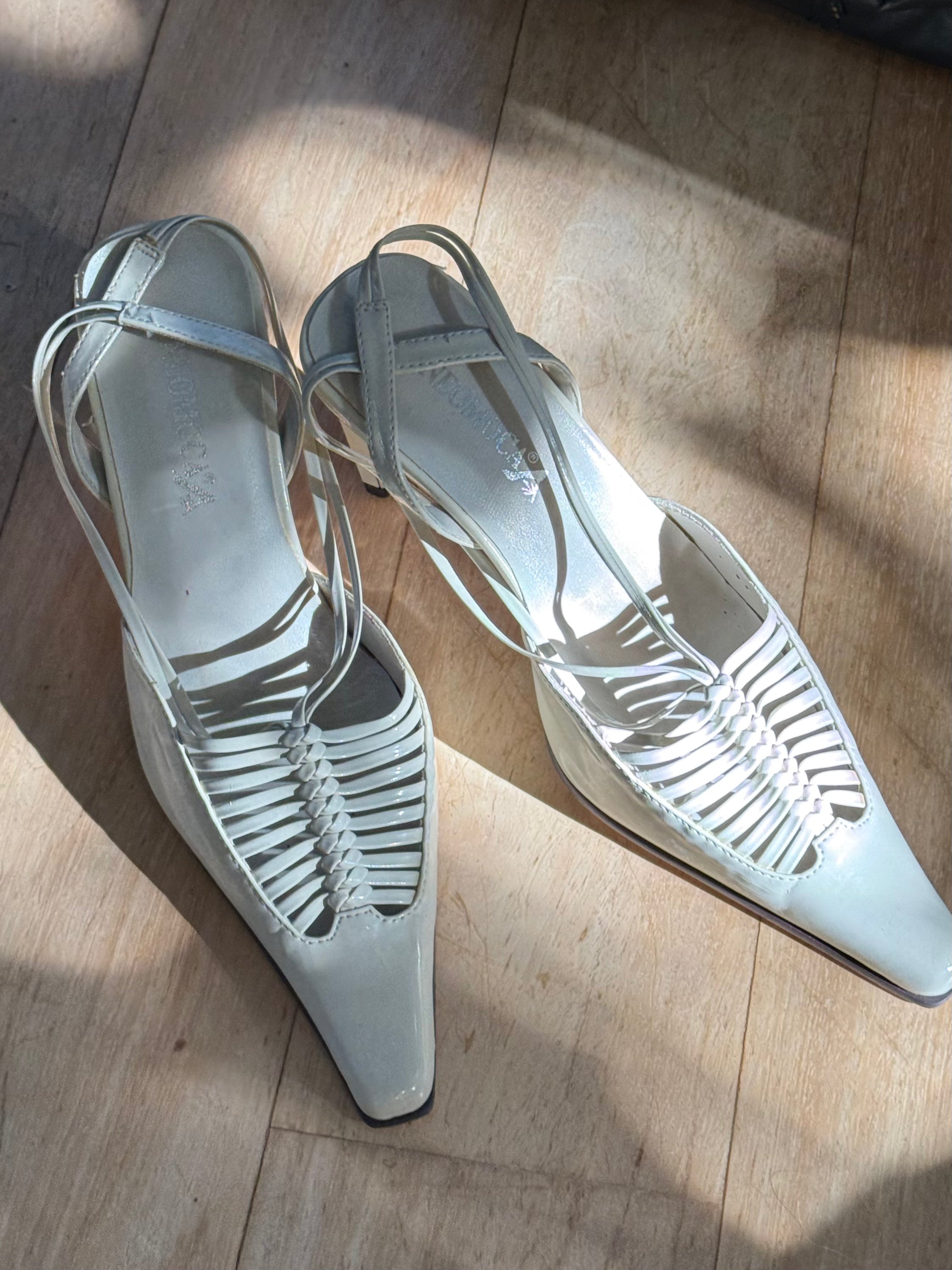 Cream slingback heels