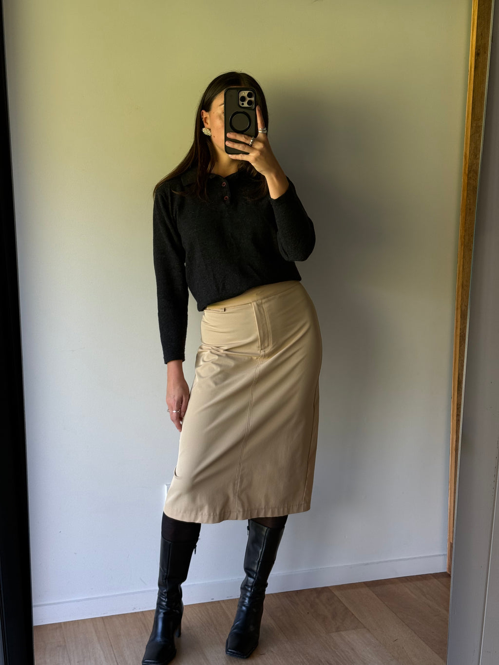 Charade pencil skirt, made in Aotearoa