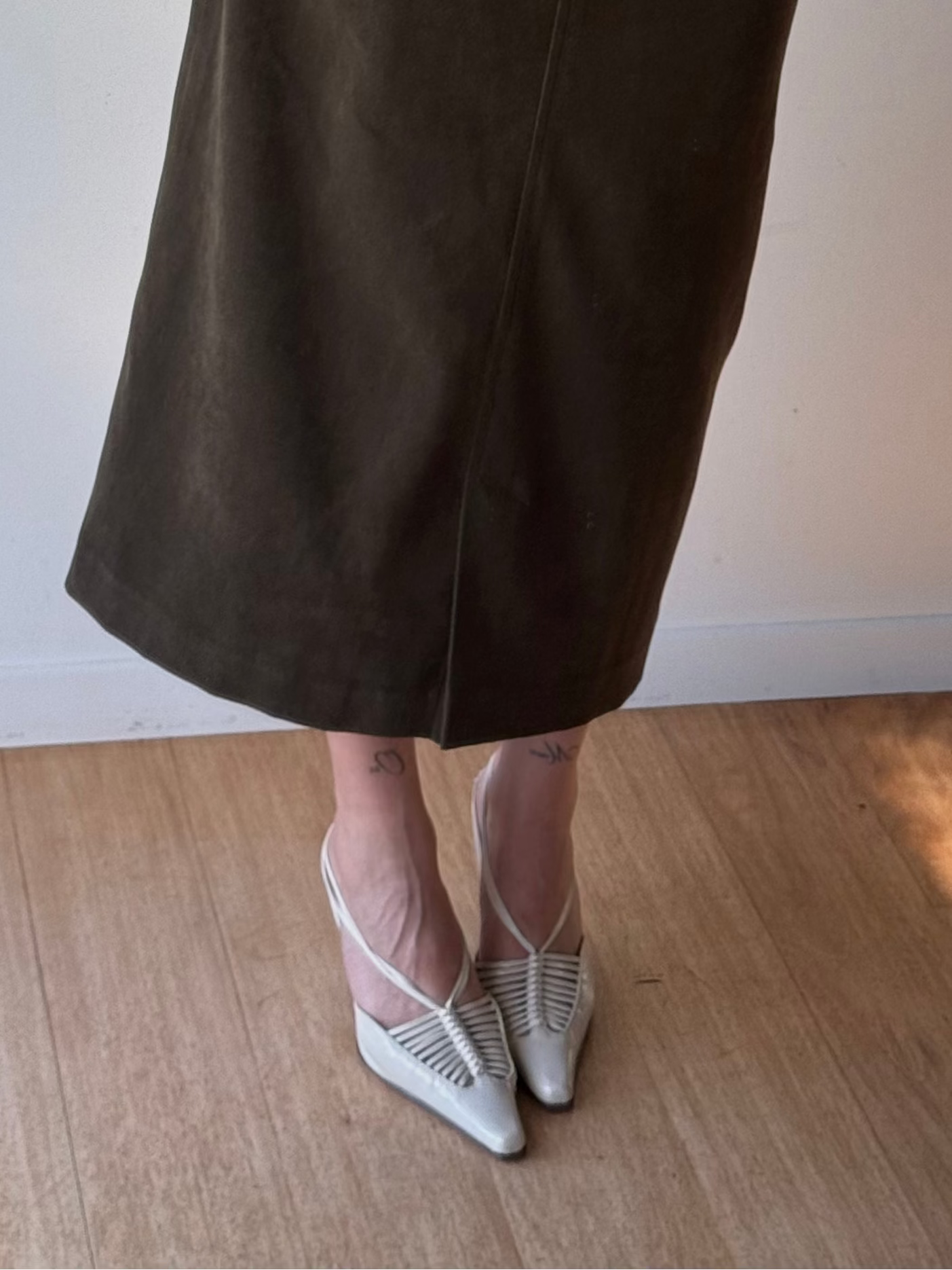 Cream slingback heels