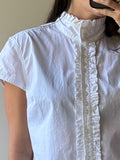 White cotton short sleeved shirt
