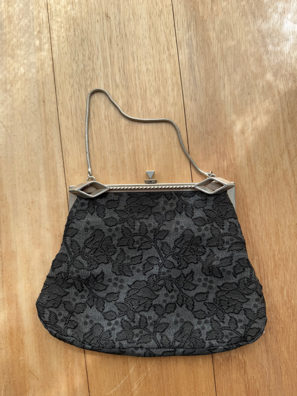 Vintage black floral purse