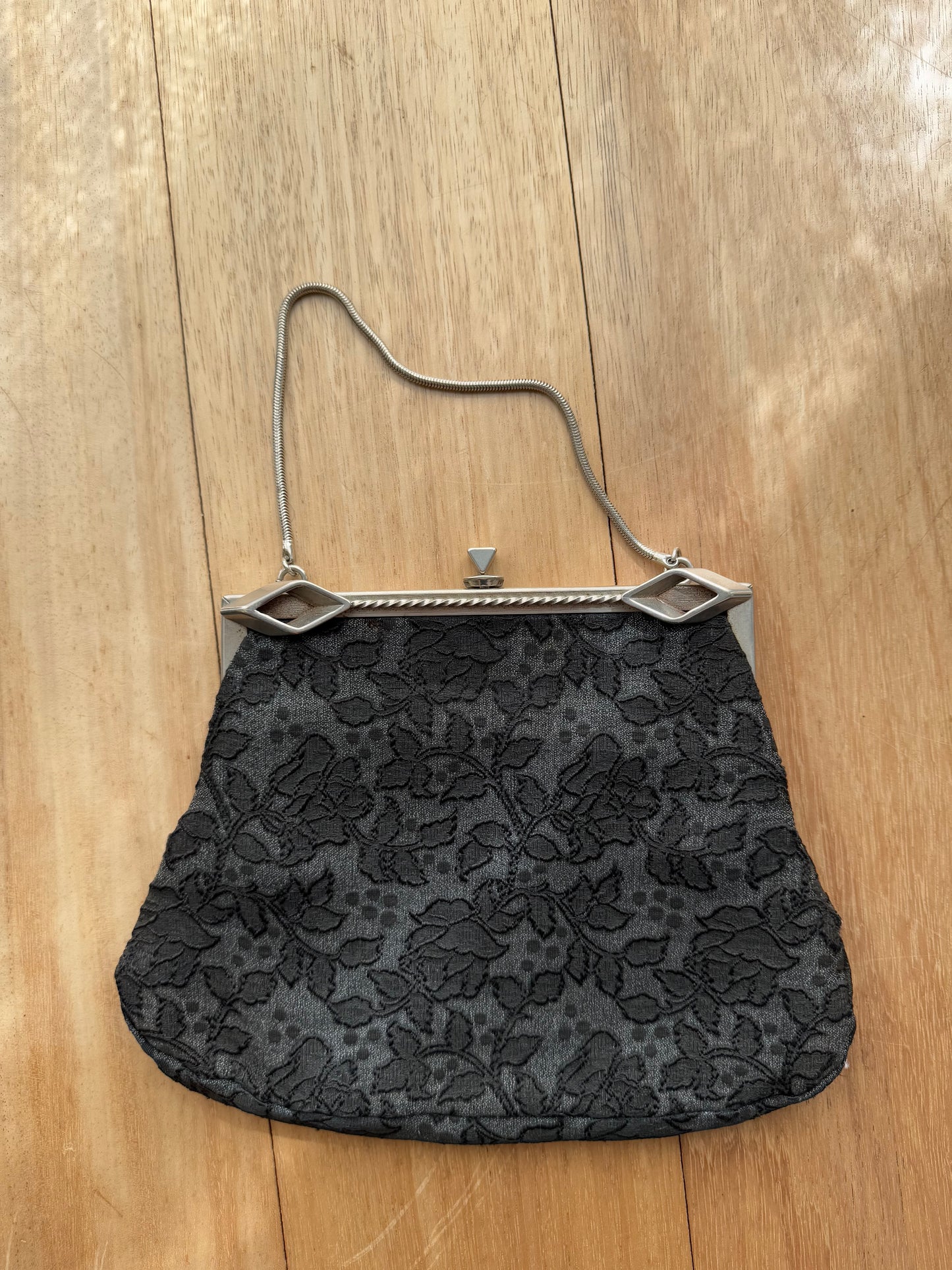 Vintage black floral purse