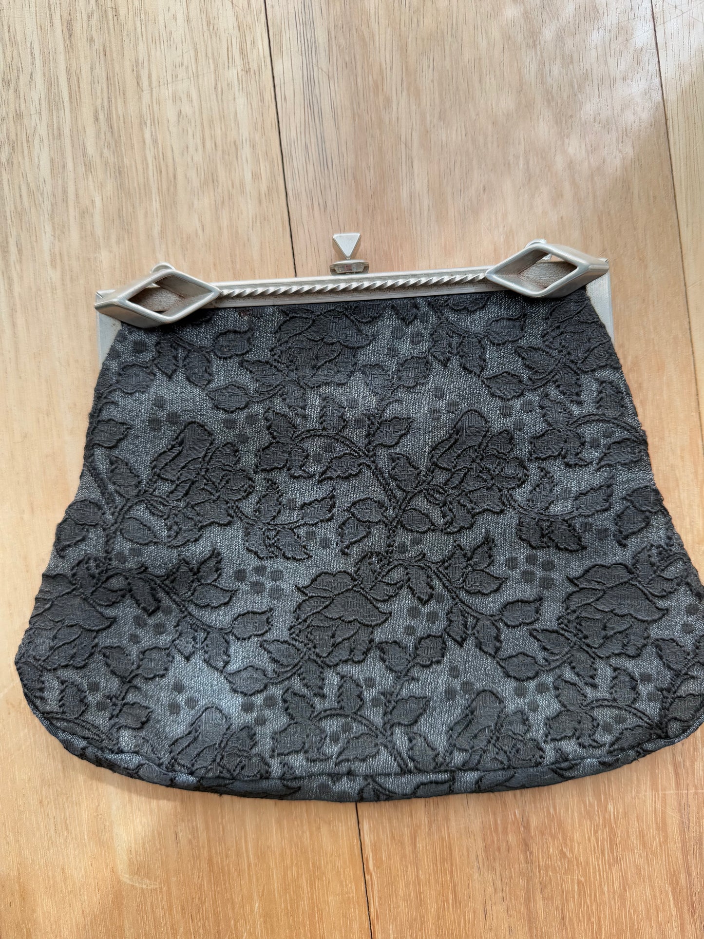 Vintage black floral purse