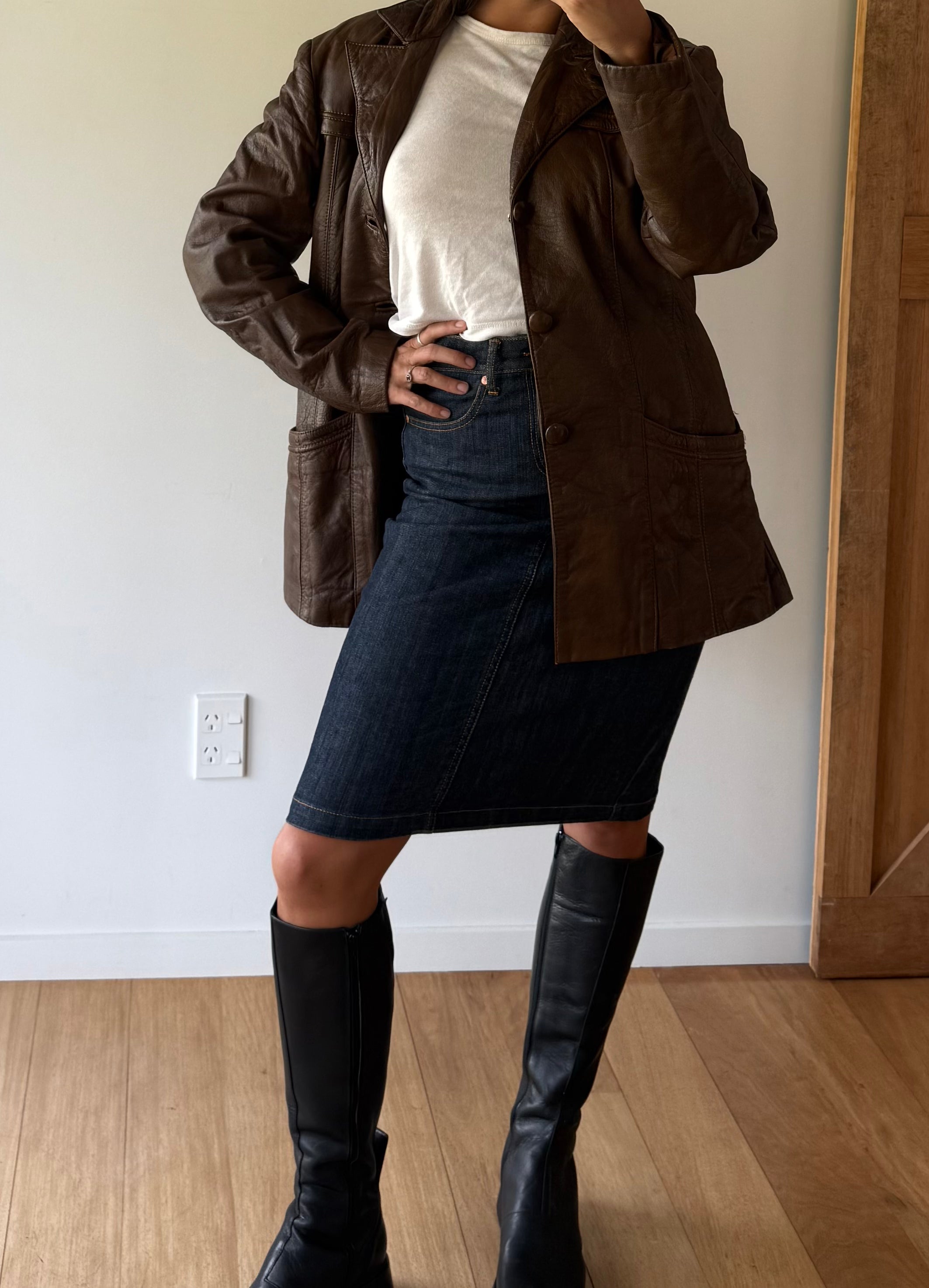Vintage brown leather jacket