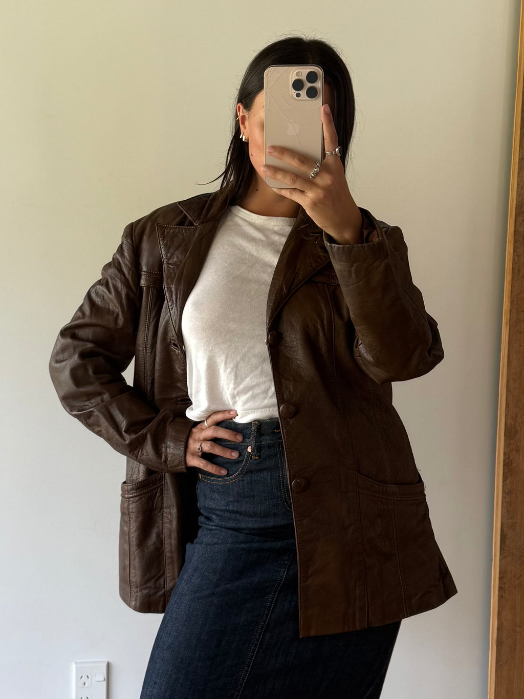 Vintage brown leather jacket