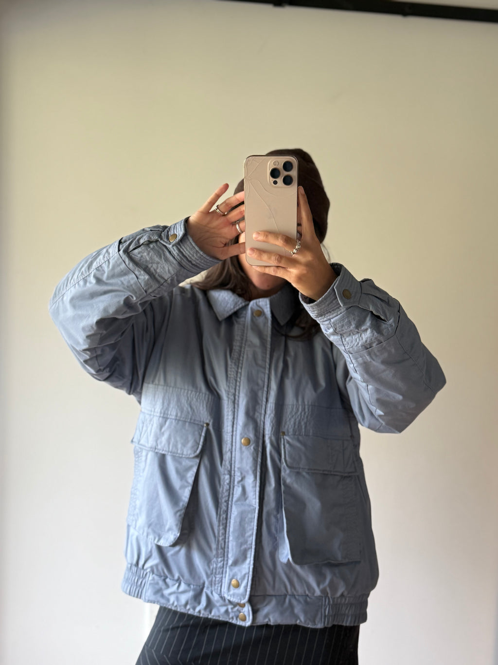 Vintage blue puffer jacket