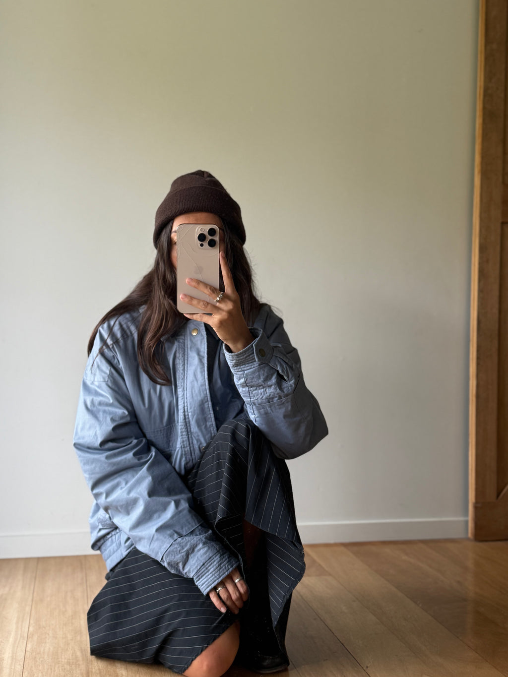Vintage blue puffer jacket