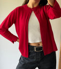 Cute red merino cardy, made in Aotearoa