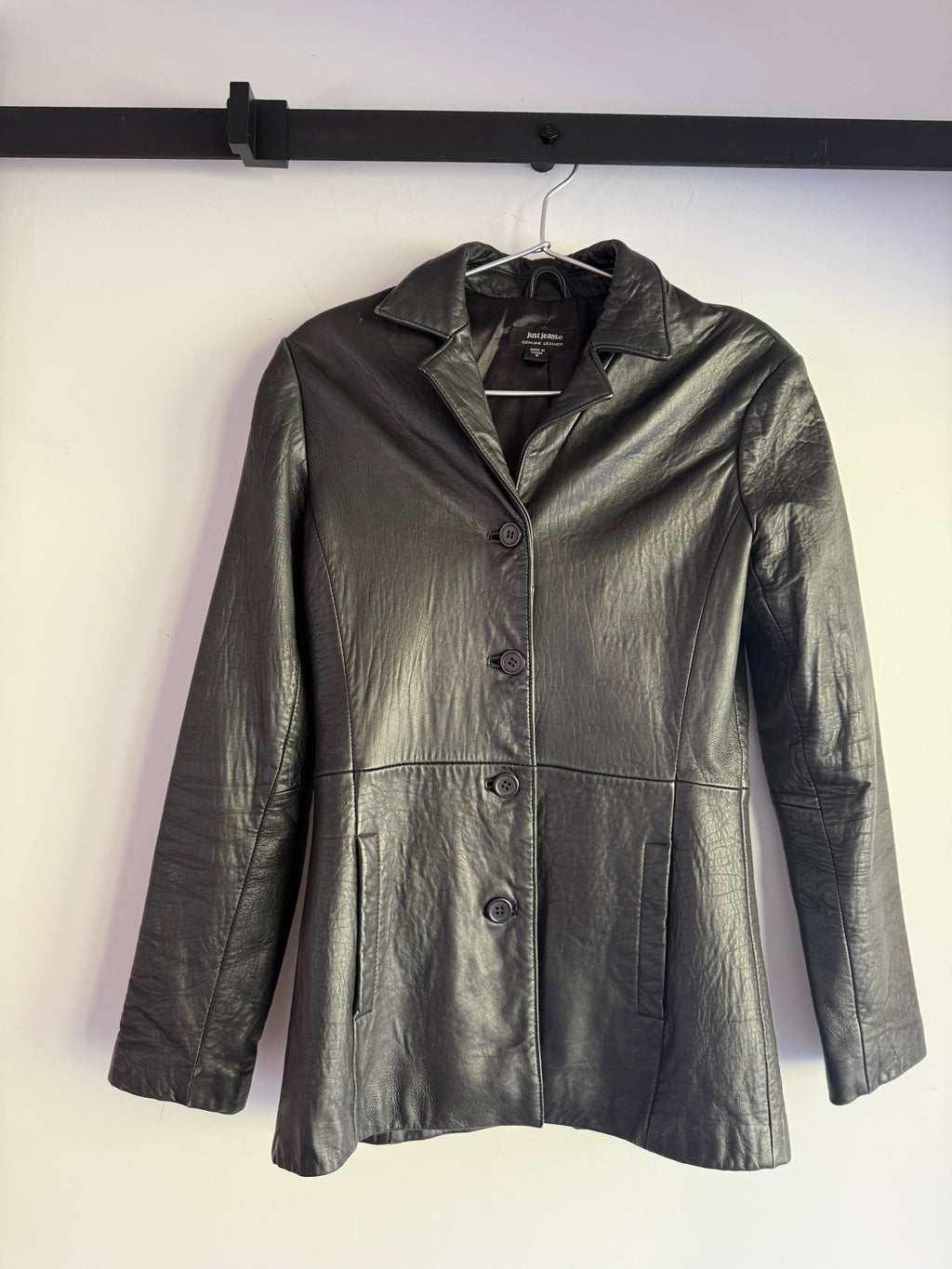 Vintage 90s black leather jacket