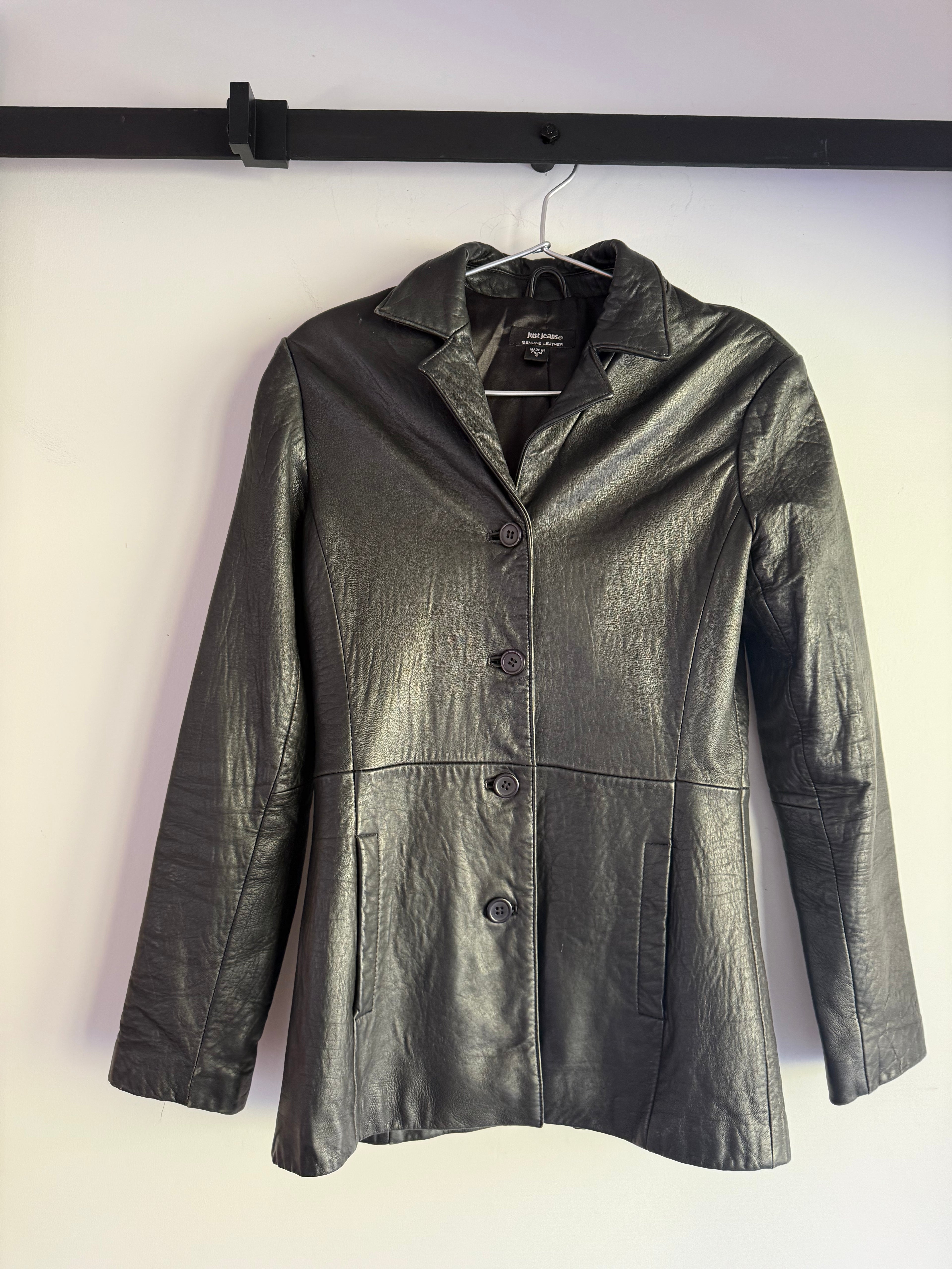Vintage 90s black leather jacket