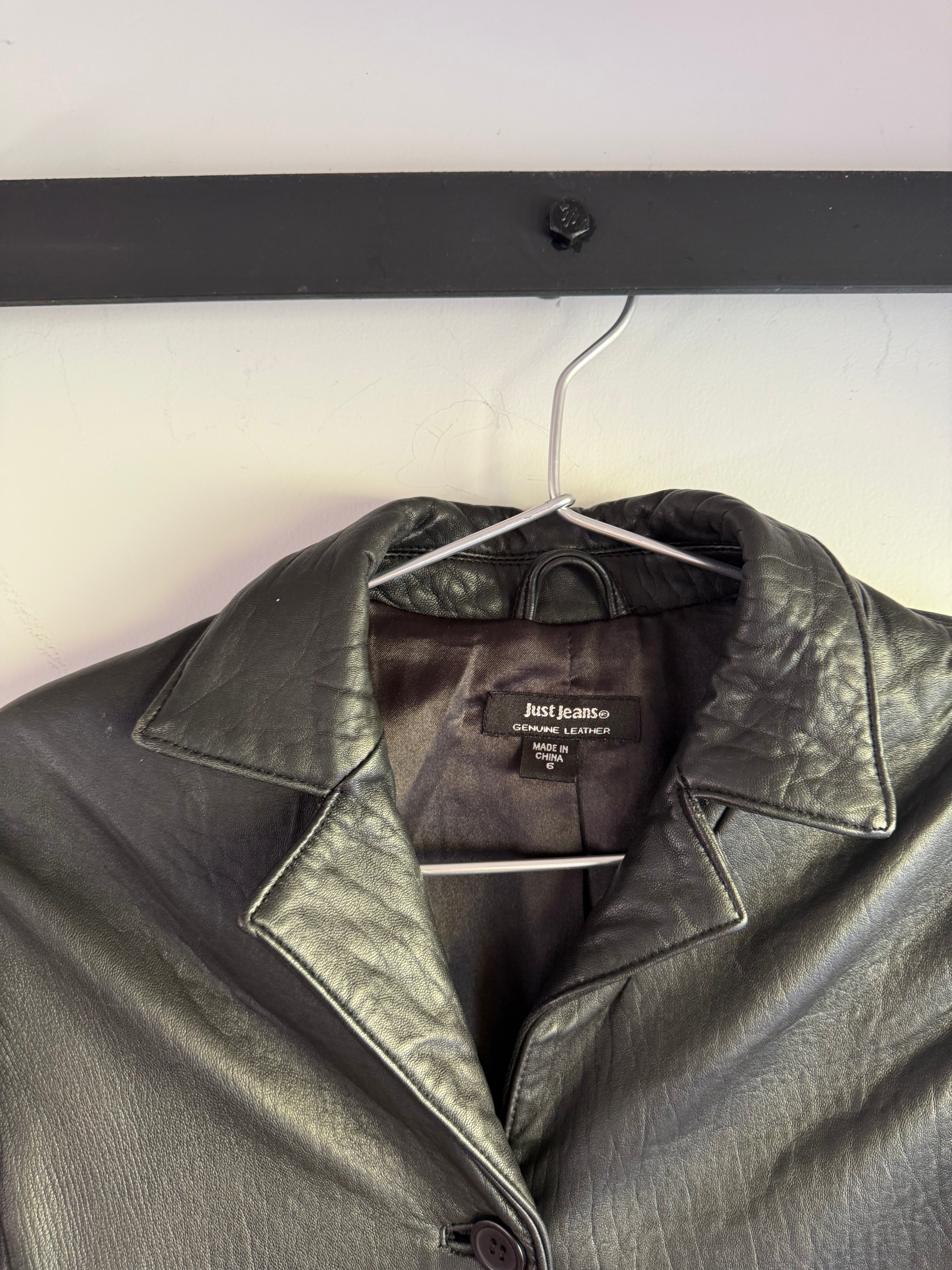 Vintage 90s black leather jacket