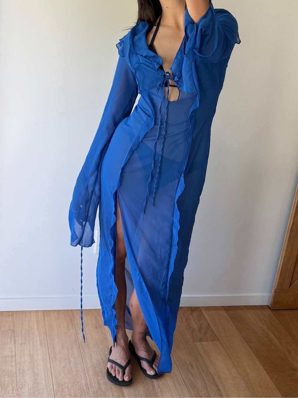 Sheer blue summer dress