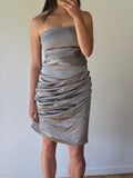 Silver NYE dress, made in Aotearoa