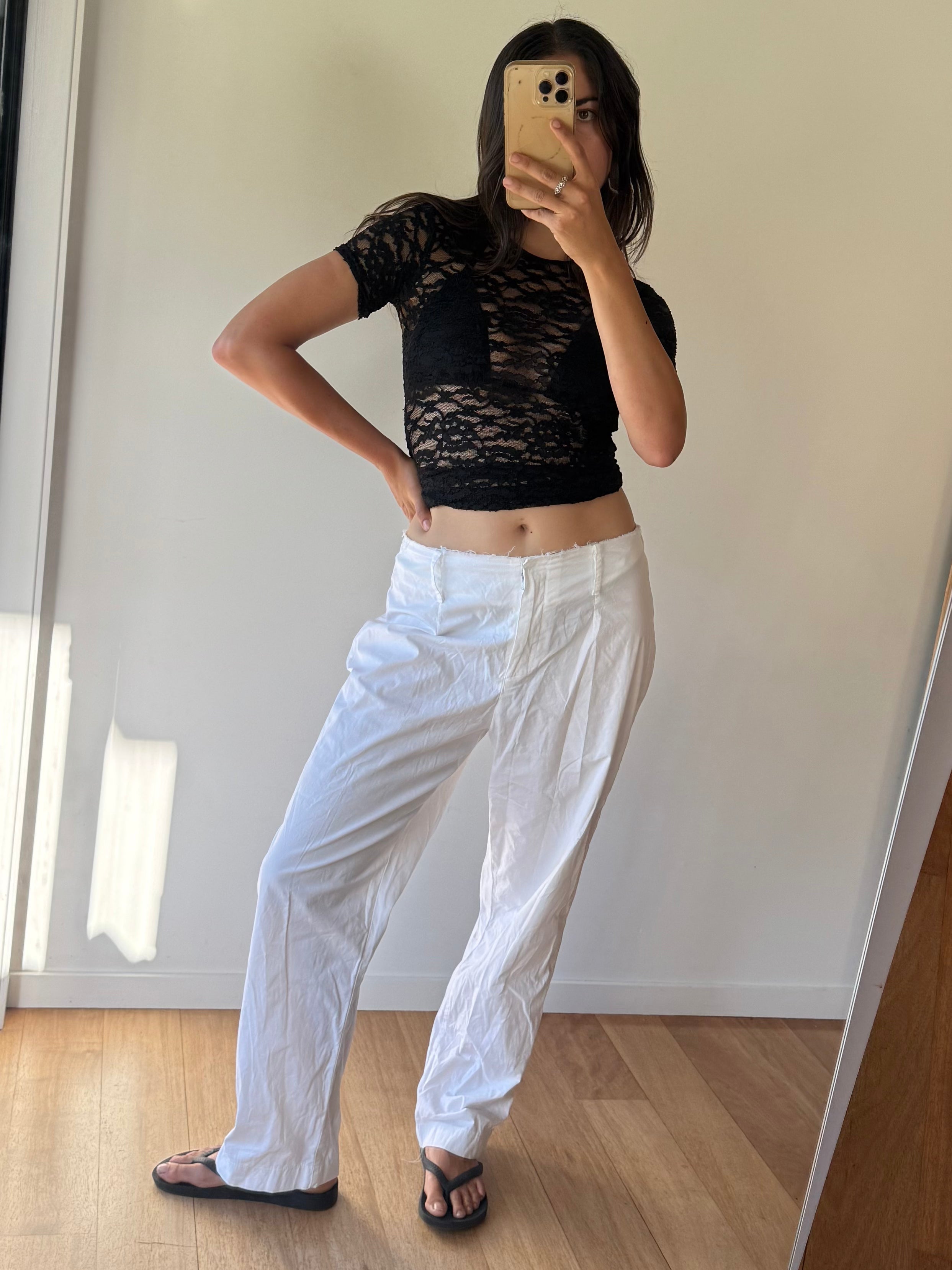 White cotton pants, made in Australia