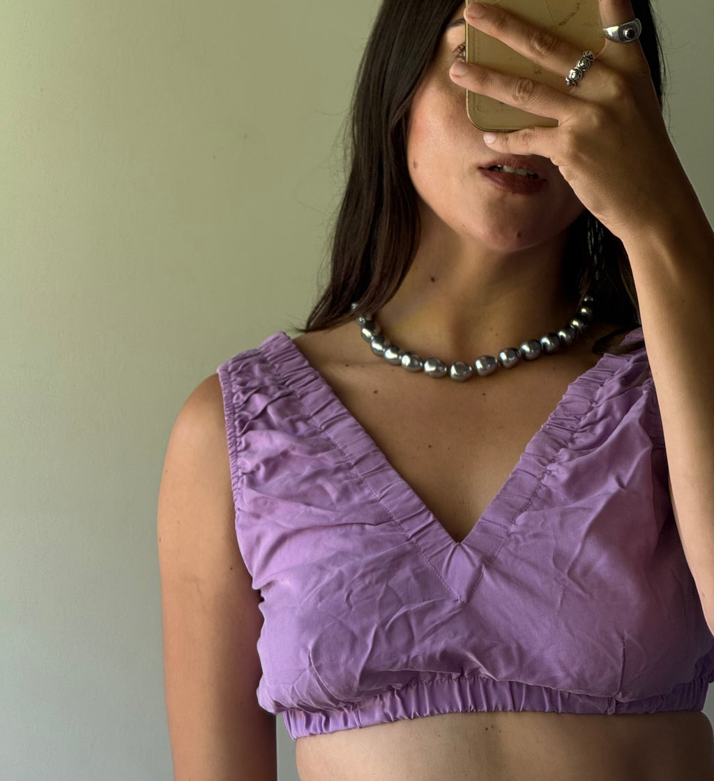 Silver beaded necklace