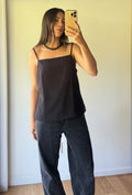 Vintage black cami, made in Aotearoa