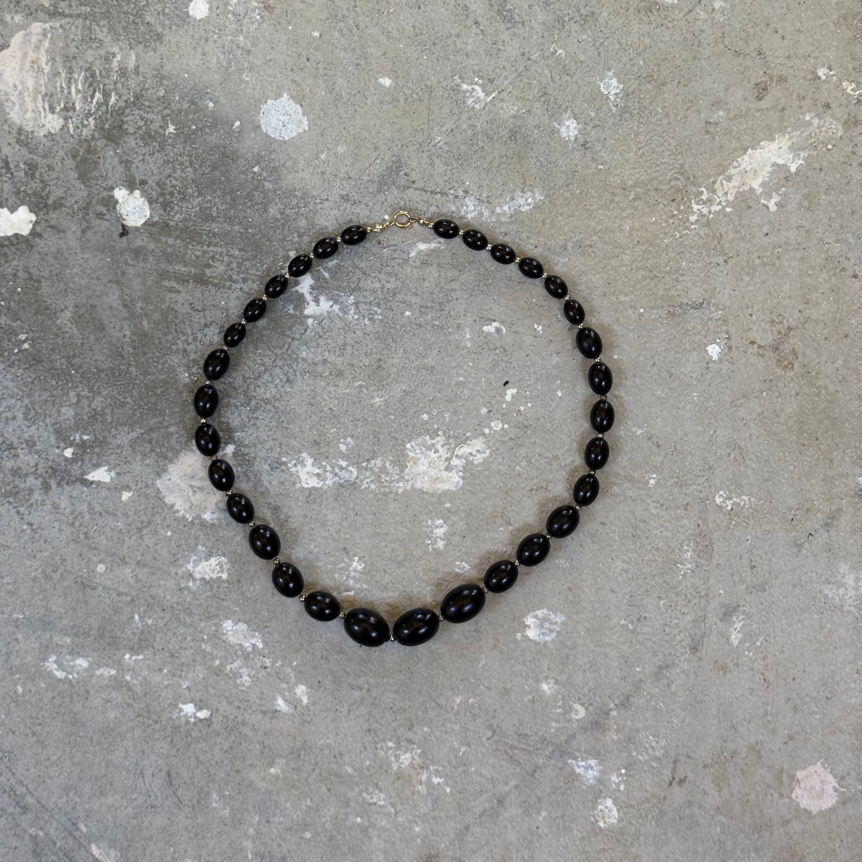 Necklace with black beads