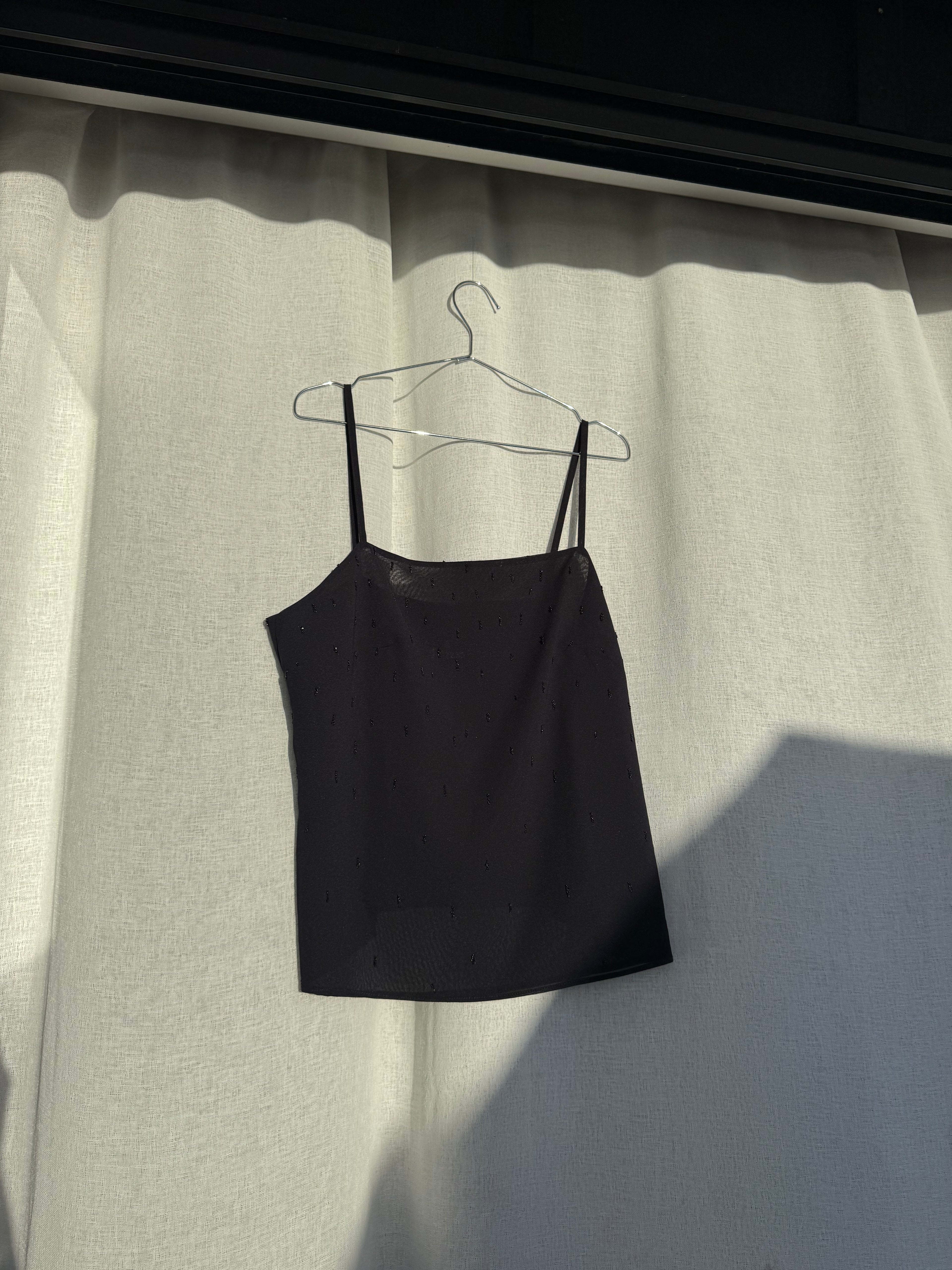 Vintage black cami, made in Aotearoa