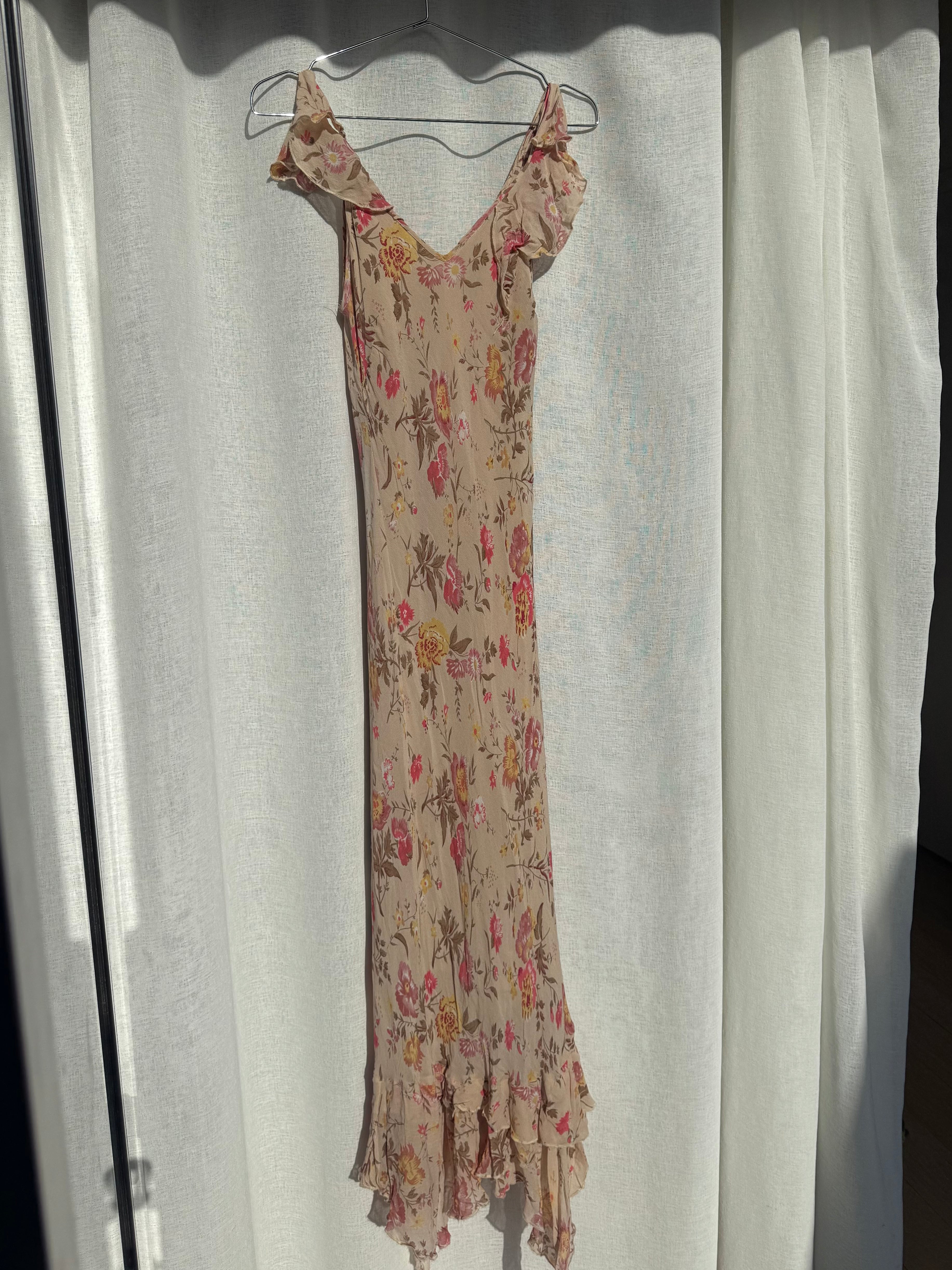 Late 90s, early 2000s floral bias-cut dress