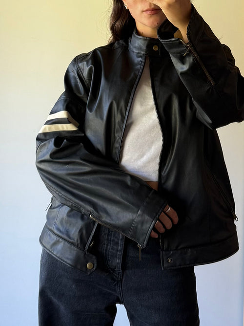 Biker jacket faux leather