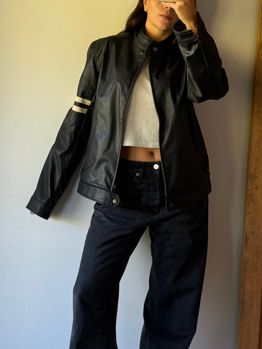 Biker jacket faux leather