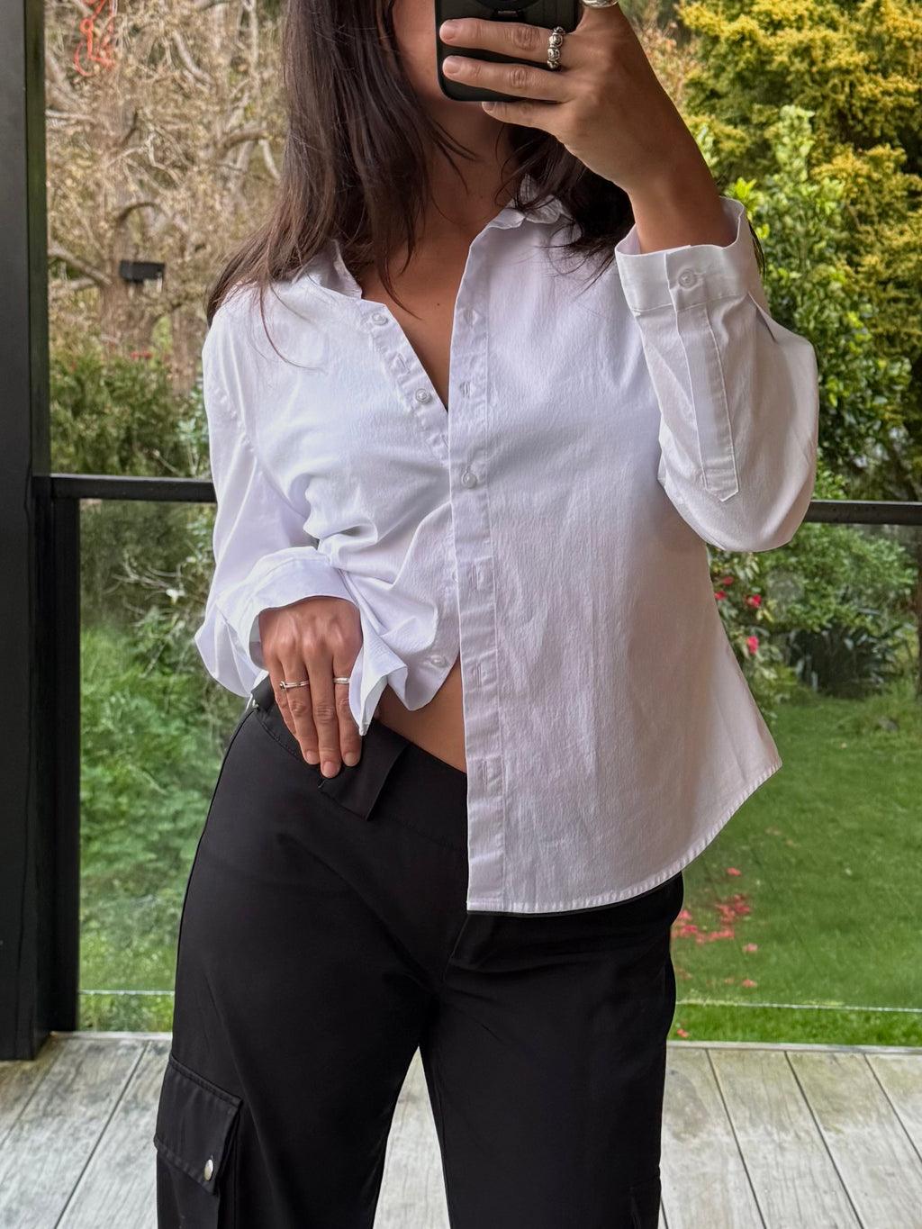 Classic white button up shirt