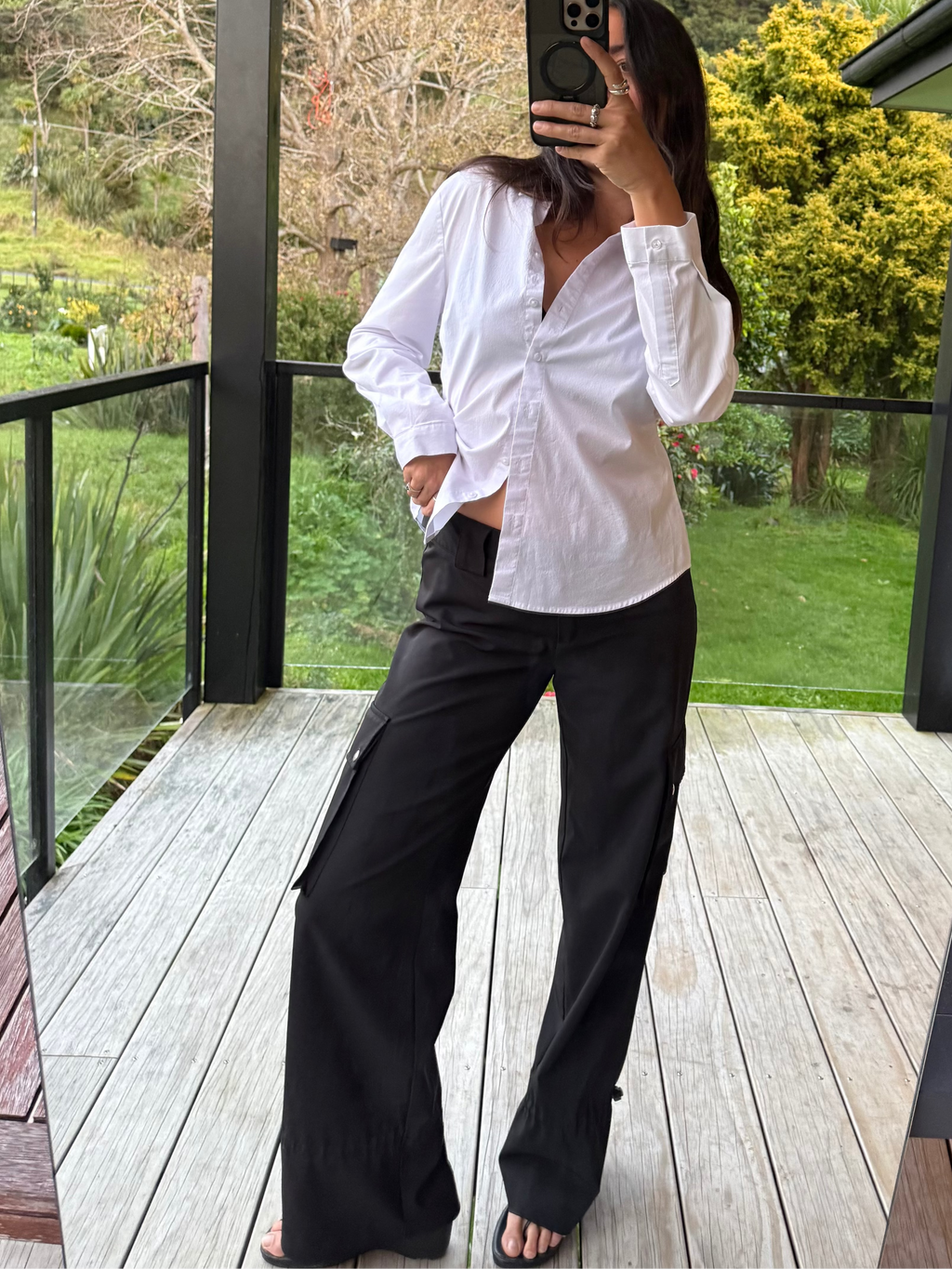 Classic white button up shirt